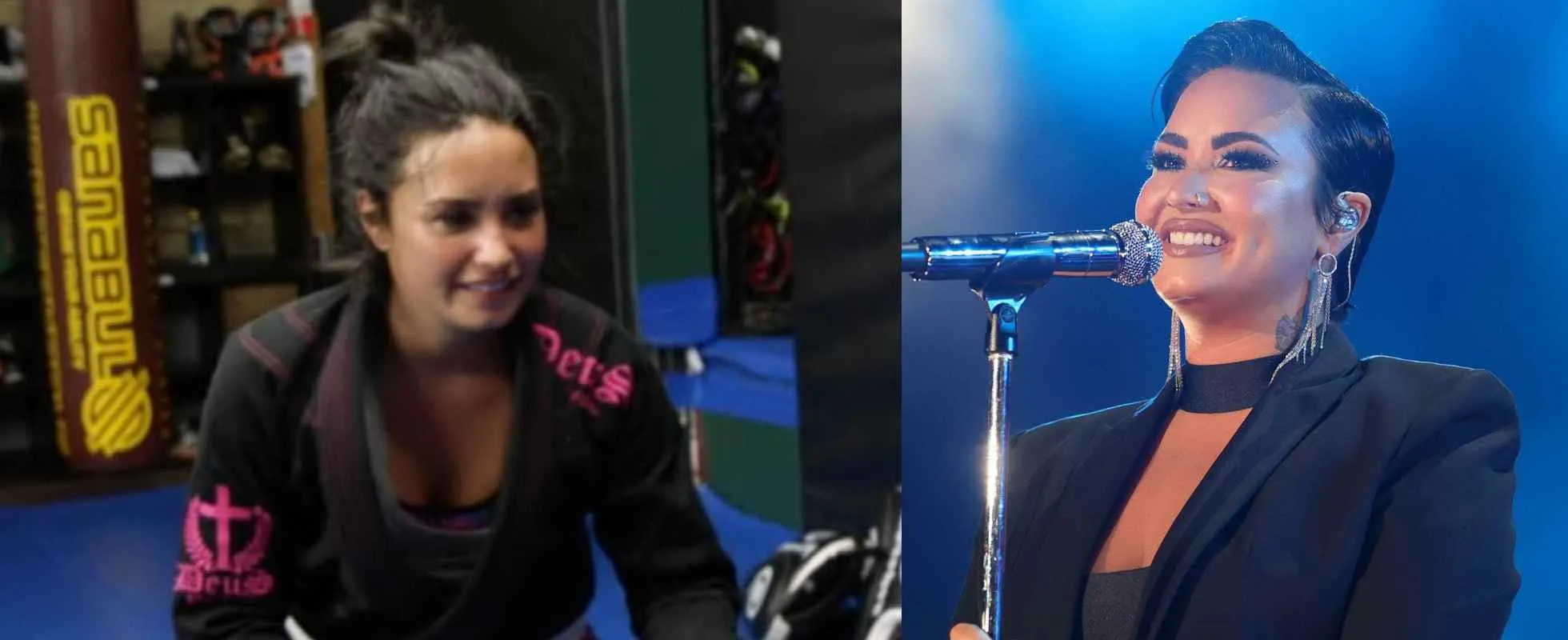 Demi Lovato receiving her BJJ belt promotion