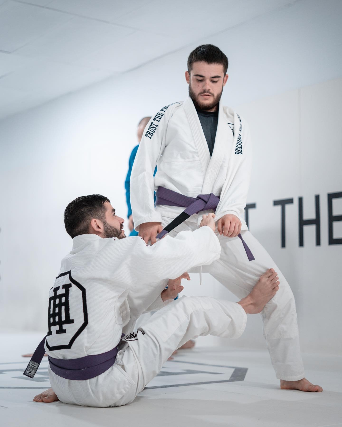 Combate técnico de cinturones morados en tatami