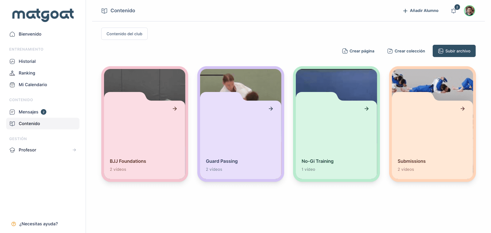 MatGoat: Colecciones de vídeos privados de la academia